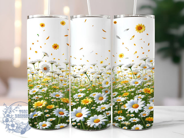 Cheerful Daisy Spring 20oz Tumbler, Daisy Tumbler, Spring Flower Cup, 20oz Sublimation, Cheerful Floral Design, Flower Field Wrap, Bright Drinkware, Custom Daisy Tumbler Sublimation ToriDesigns 