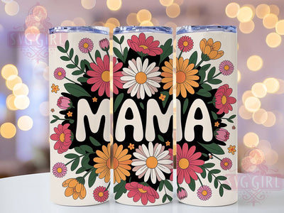 Cheerful Mama Floral 20oz Tumbler, Mama Gift Design, Mother’s Day Flowers, Sublimation Wrap, 20oz Tumbler, Mom Life Keepsake, Bright Flower Pattern Sublimation SvggirlplusArt 