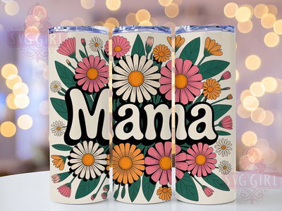 Cheerful Mama Floral 20oz Tumbler, Mama Gift Design, Mother’s Day Flowers, Sublimation Wrap, 20oz Tumbler, Mom Life Keepsake, Bright Flower Pattern Sublimation SvggirlplusArt 