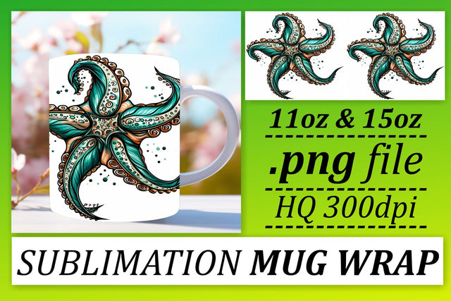 Cheerful Ocean Fish Mug Wrap Artwork Sublimation afrosvg 