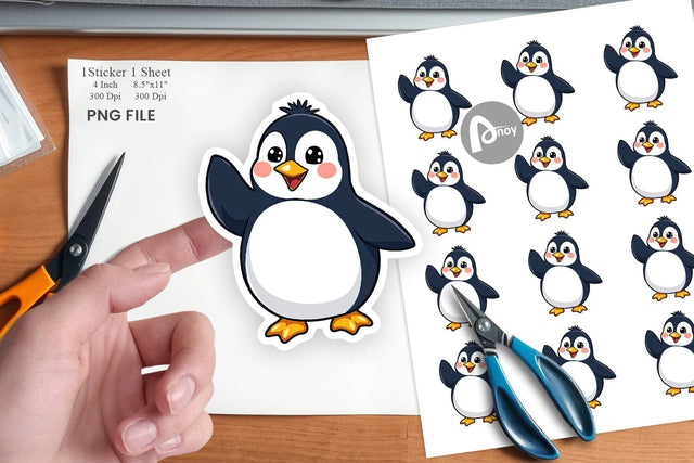 Cheerful Penguin Sticker Sublimation artnoy 