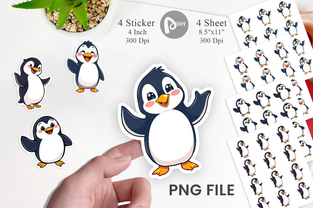 Cheerful Penguin Sticker Sublimation artnoy 