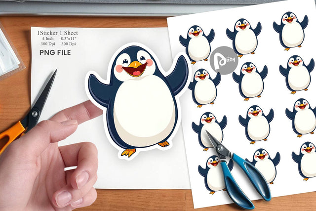 Cheerful Penguin Sticker Sublimation artnoy 