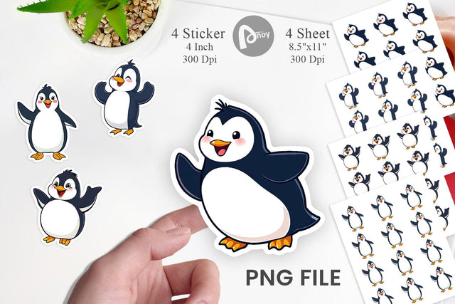 Cheerful Penguin Sticker Sublimation artnoy 