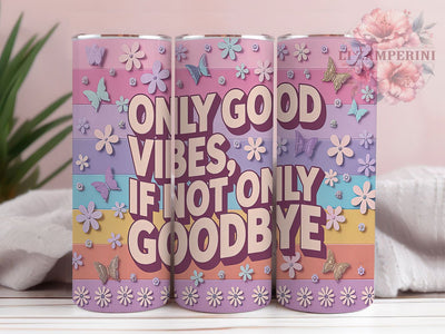 Cheerful & Radiant Retro Good Vibes Tumbler, Cute Positive Quote Wrap, 70s Hippie Sublimation, Girly Inspirational Tumbler, 20oz Boho Gift, Self Love Tumbler Design Sublimation Li Zamperini 
