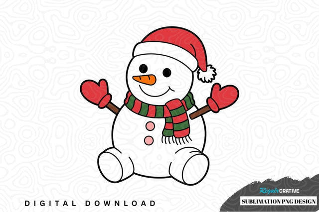 Cheerful snowman sublimation png design Sublimation Regulrcrative 
