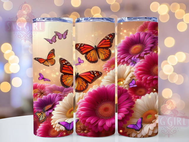 Cheerful Spring Daisy Floral Tumbler, Spring Floral Pattern, Romantic Bloom Design, 20Oz Sublimation Wrap, Cheerful Flower Art, Elegant Spring Texture, Tumbler Sublimation Sublimation SvggirlplusArt 