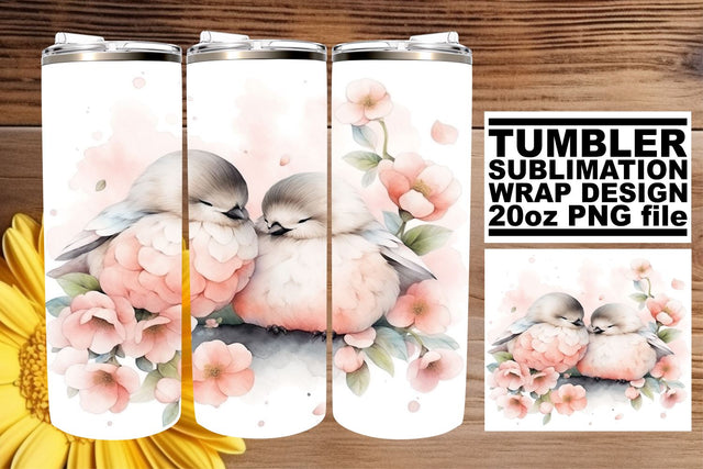 Cheerful Watercolor Bird Pattern Sublimation afrosvg 