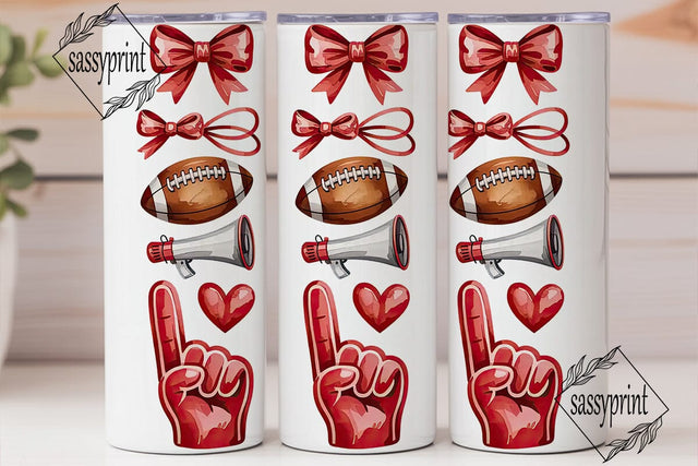 Cheerleader Football 20oz Tumbler Wrap Sublimation sassyprint 