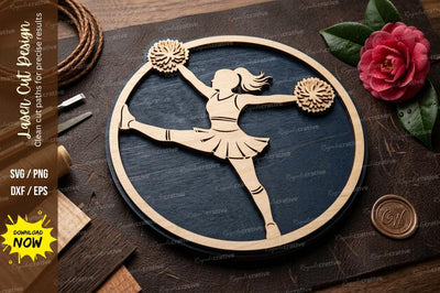 Cheerleader Frame laser Cut svg Cutting file ,cheerleader svg, cheer girl svg design SVG Regulrcrative 