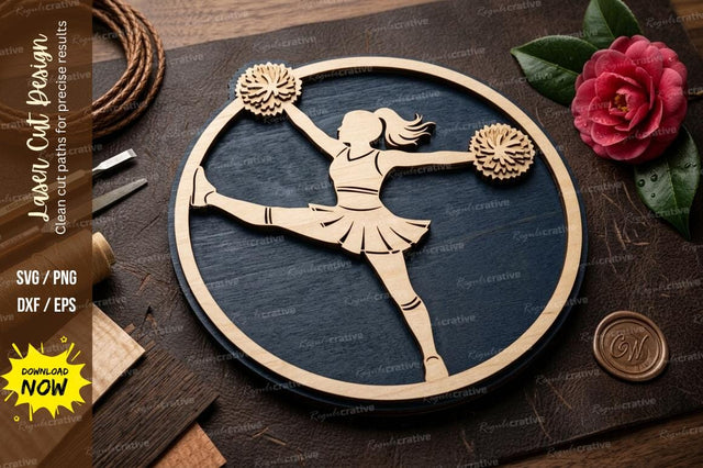 Cheerleader Frame laser Cut svg Cutting file ,cheerleader svg, cheer girl svg design SVG Regulrcrative 