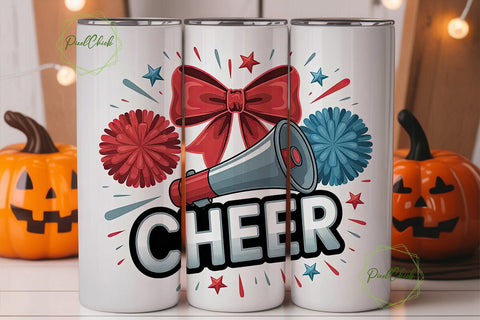 Cheerleader Megaphone 20oz Tumbler Wrap Sublimation PixelChick 
