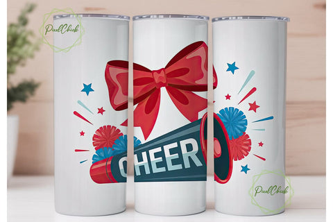 Cheerleader Megaphone 20oz Tumbler Wrap Sublimation PixelChick 