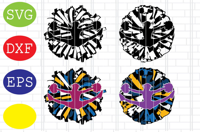 Cheerleader Svg, Cheerleading Vector, Cheer Pom Poms Cut Files, Sport Svg, Jpg, Eps, Dxf Files SVG DigitalSvgFiles 