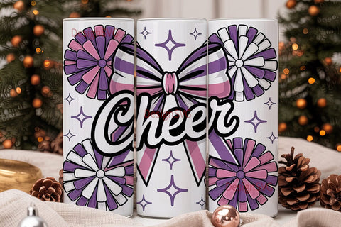 Cheerleader Tumbler Wrap PNG Sublimation DesignSVG 