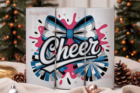 Cheerleader Tumbler Wrap PNG Sublimation DesignSVG 