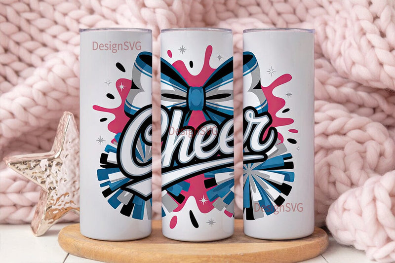 Cheerleader Tumbler Wrap PNG Sublimation DesignSVG 
