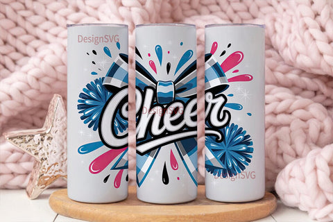 Cheerleader Tumbler Wrap PNG Sublimation DesignSVG 