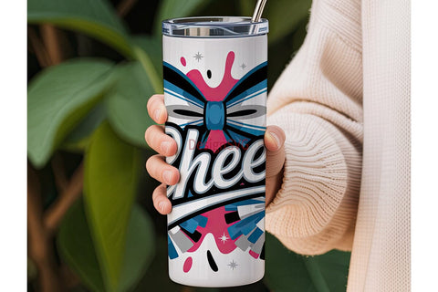 Cheerleader Tumbler Wrap PNG Sublimation DesignSVG 