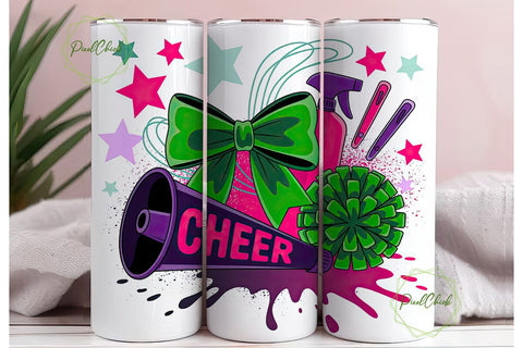 Cheerleader Tumbler Wrap PNG Sublimation PixelChick 