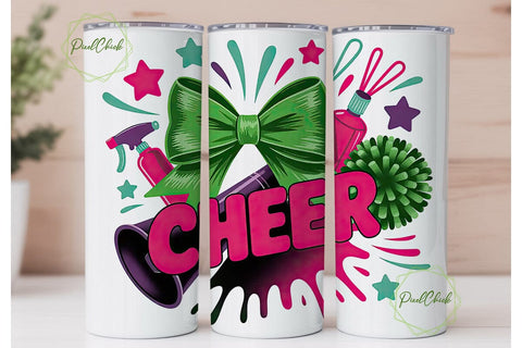 Cheerleader Tumbler Wrap PNG Sublimation PixelChick 
