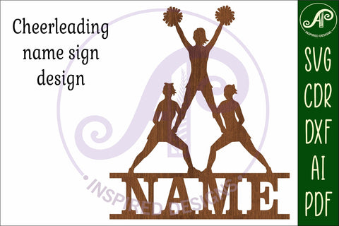 Cheerleaders name sign svg laser cut file SVG APInspireddesigns 