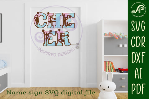 Cheerleading alphabet set. 2 layer letters. 54 letter option SVG APInspireddesigns 