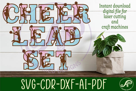 Cheerleading alphabet set. 2 layer letters. 54 letter option SVG APInspireddesigns 