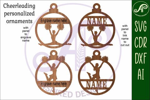 Cheerleading Christmas Ornament SVG laser cut SVG APInspireddesigns 