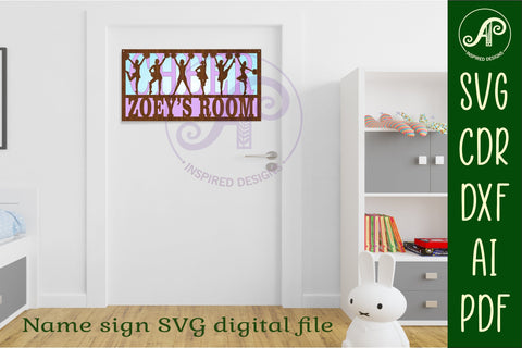 Cheerleading name sign SVG 3 layer laser cut SVG APInspireddesigns 