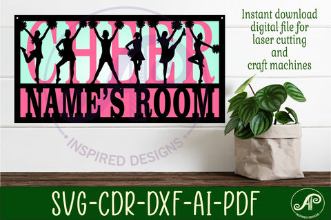 Cheerleading name sign SVG 3 layer laser cut SVG APInspireddesigns 