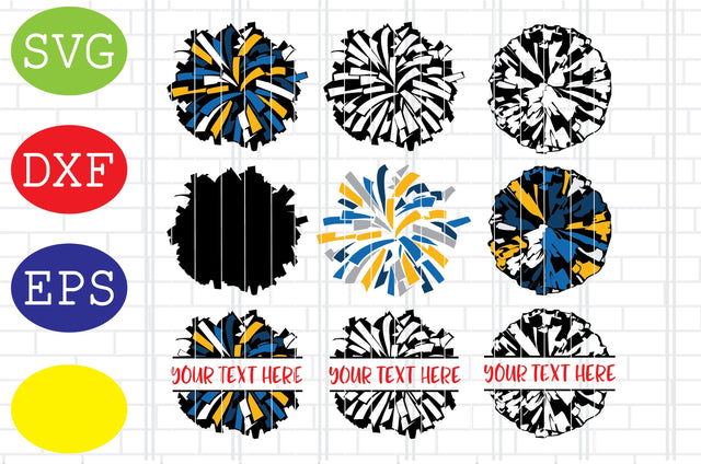 Cheerleading Pom Poms Svg, Cheerleader Svg, Cheerleading Vector, Cheer Pom Poms Cut Files, Sport Svg, Jpg, Eps, Dxf Files SVG DigitalSvgFiles 