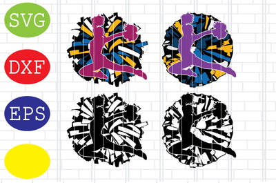 Cheerleading Svg, Cheerleader Vector, Cheer Pom Poms Cut Files, Sport Svg, Jpg, Eps, Dxf Files SVG DigitalSvgFiles 