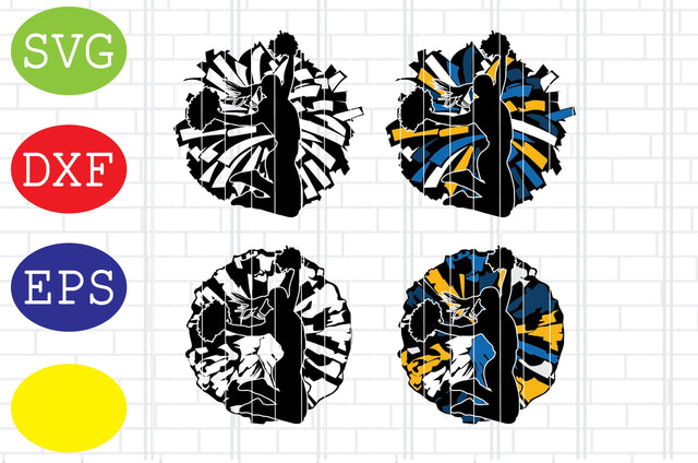 Cheerleading Vector, Cheerleader Svg, Cheer Pom Poms Cut Files, Sport Svg, Jpg, Eps, Dxf Files SVG DigitalSvgFiles 