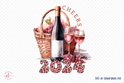 Cheers 2024 | New Year PNG Sublimation Sublimation CraftLabSVG 