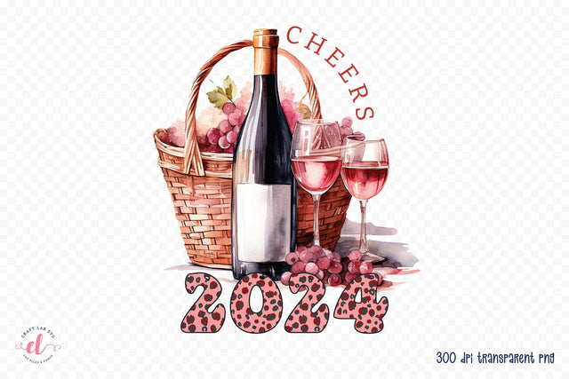 Cheers 2024 | New Year PNG Sublimation Sublimation CraftLabSVG 