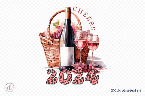 Cheers 2024 | New Year PNG Sublimation Sublimation CraftLabSVG 