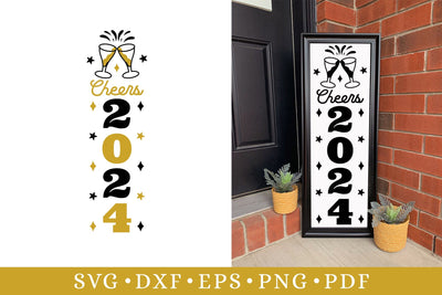 Cheers 2024 - New Year Porch Sign SVG SVG CraftLabSVG 