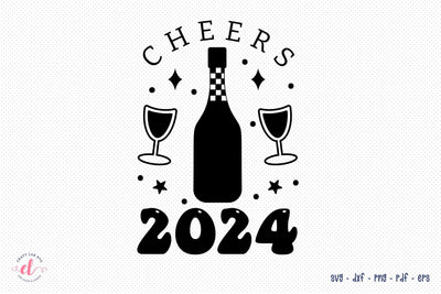 Cheers 2024, New Year SVG Design SVG CraftLabSVG 