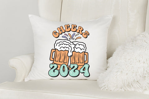 Cheers 2024 | Retro New Year Sublimation Sublimation CraftLabSVG 