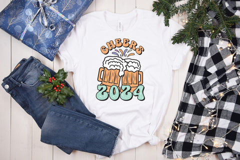 Cheers 2024 | Retro New Year Sublimation Sublimation CraftLabSVG 