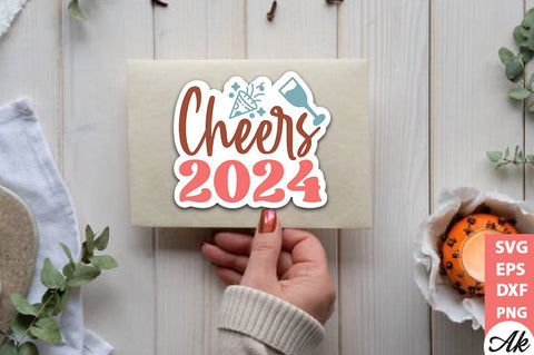 Cheers 2024 Stickers Design SVG akazaddesign 