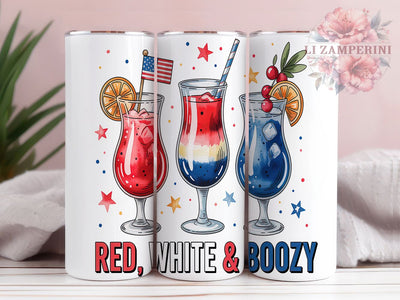 Cheers & Celebrate Red White and Boozy Tumbler, Patriotic Cocktail Tumbler, 4th Of July Drink Wrap, Funny USA Sublimation Design, 20oz Boozy Tumbler PNG, Independence Day Tumbler Sublimation Li Zamperini 
