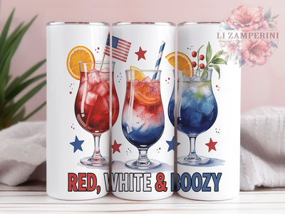 Cheers & Celebrate Red White and Boozy Tumbler, Patriotic Cocktail Tumbler, 4th Of July Drink Wrap, Funny USA Sublimation Design, 20oz Boozy Tumbler PNG, Independence Day Tumbler Sublimation Li Zamperini 