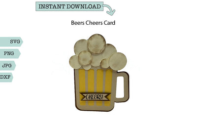 Cheers Celebration Card SVG- Cheers Beers SVG Sharia Morton Designs 