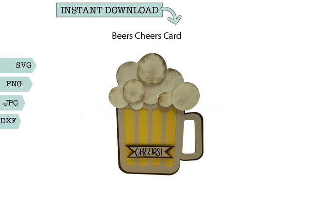 Cheers Celebration Card SVG- Cheers Beers SVG Sharia Morton Designs 