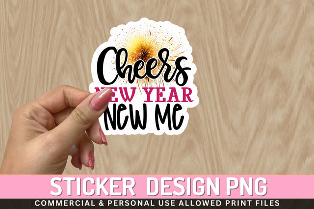 Cheers new year Sticker Design Sublimation Regulrcrative 