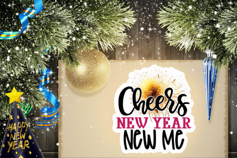 Cheers new year Sticker Design Sublimation Regulrcrative 