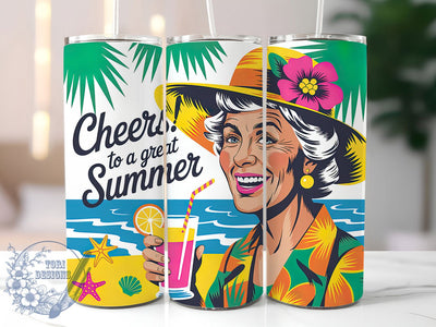 Cheers Summer 20oz Tumbler, Funny Old Lady Quote, Cheers to a Great Summer Wrap, Comedy Sublimation Design, 20oz Tumbler Wrap, Sublimation Design PNG, Gag Gift Sublimation ToriDesigns 