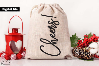 Cheers! SVG – Funny Christmas Wine Bag Design SVG Isabella Machell 